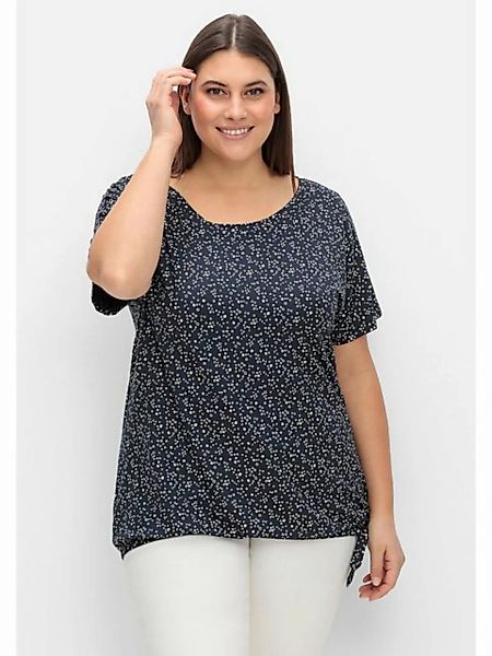Sheego T-Shirt Große Größen mit Gummizugbund und Knotendetail günstig online kaufen