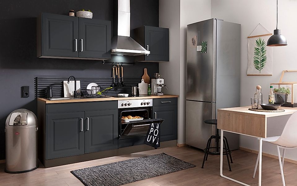 KOCHSTATION Küchenzeile "KS-Stockholm" Breite 210 cm, mit hochwertigen MDF günstig online kaufen