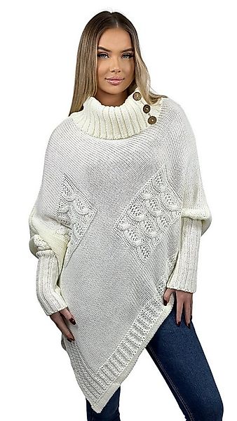 Mississhop Strickponcho Poncho Strick Sweatshirt Pullover Umhang Überwurf günstig online kaufen
