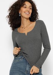 SASSYCLASSY Longshirt Geripptes Langarmshirt Damen mit günstig online kaufen