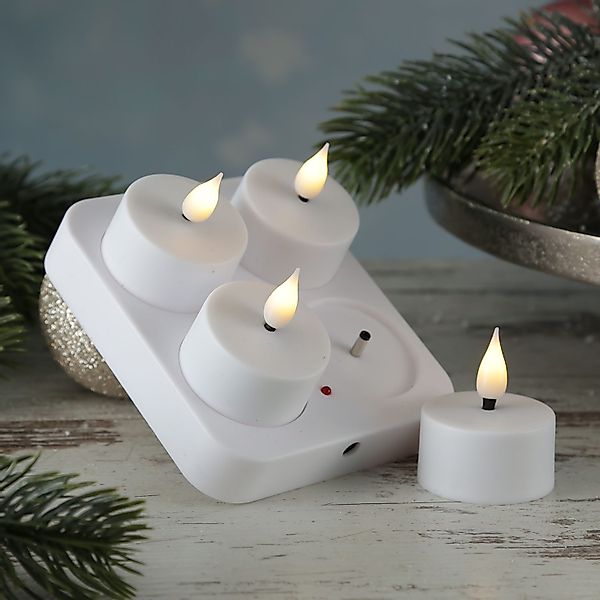 MARELIDA LED-Kerze LED Teelichter mit Ladestation günstig online kaufen