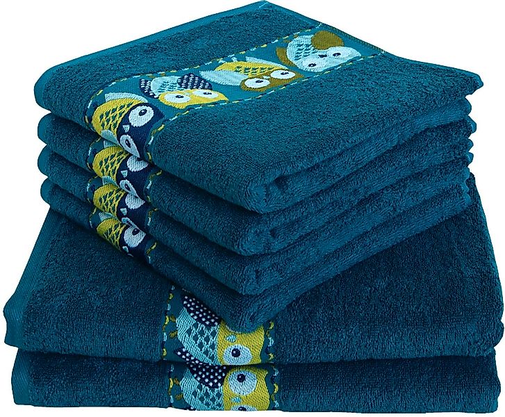 Dyckhoff Handtuch Set "Eulen" 4 Handtücher (50 x 100 cm); 2 Duschtücher (70 günstig online kaufen