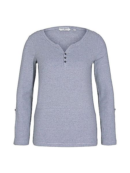 TOM TAILOR T-Shirt Gestreiftes Langarm mit Henley T-Shirt stripe henley günstig online kaufen