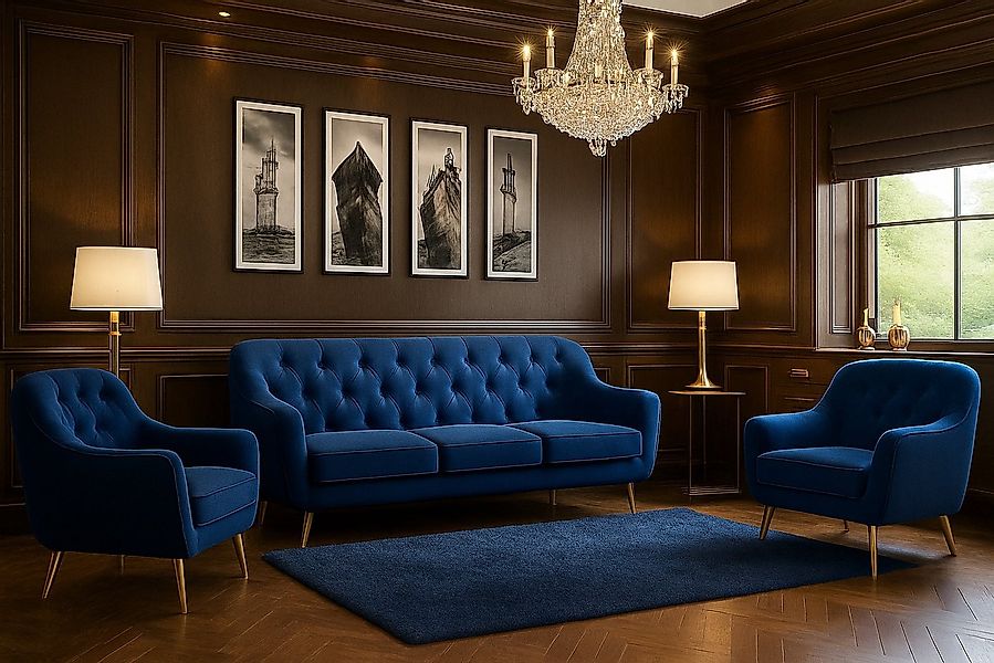 A&J MöbelLand GmbH Polstergarnitur BENITO: 3-Sitzer Sofa + 2 Sessel, (Bring günstig online kaufen