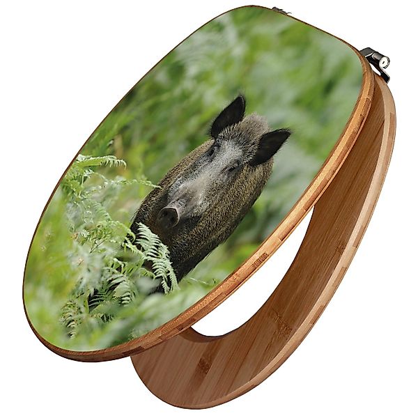 Banjado Design WC Sitz Bambus Toilettendeckel Toilettensitz Bambus Holz Klo günstig online kaufen