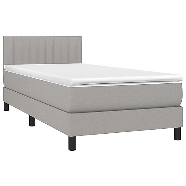 vidaXL Boxspringbett mit Matratze & LED Hellgrau 90x190 cm Stoff 3133277 günstig online kaufen