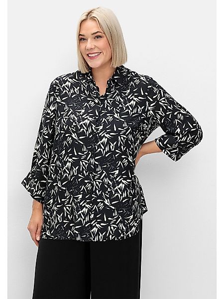 Sheego Hemdbluse Große Größen mit Blätterprint günstig online kaufen