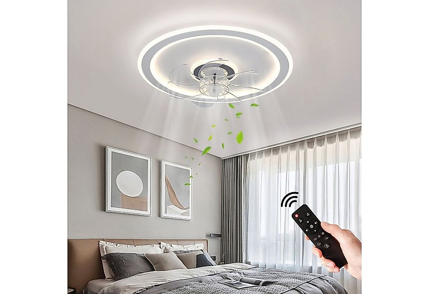JDONG Deckenventilator Mit Beleuchtung Leise 54W Dimmbar Deckenleuchte Mit günstig online kaufen