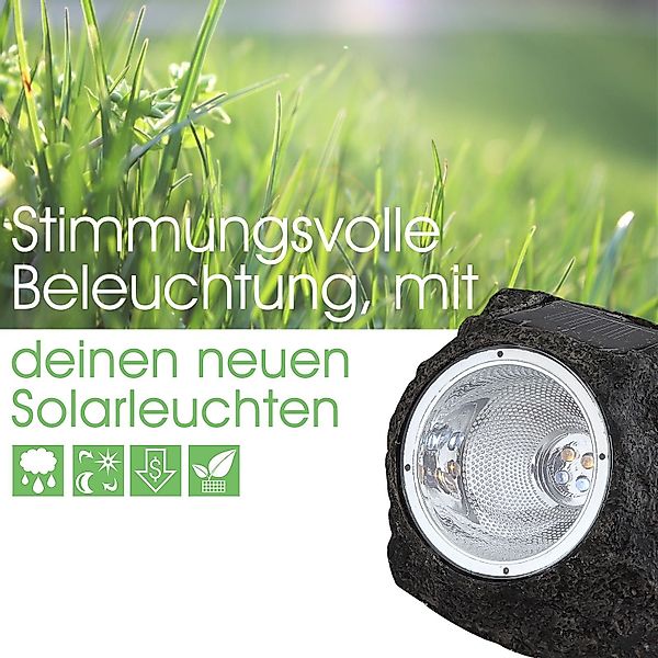 bmf-versand LED Solarleuchte Solarlampe Garten Stein günstig online kaufen