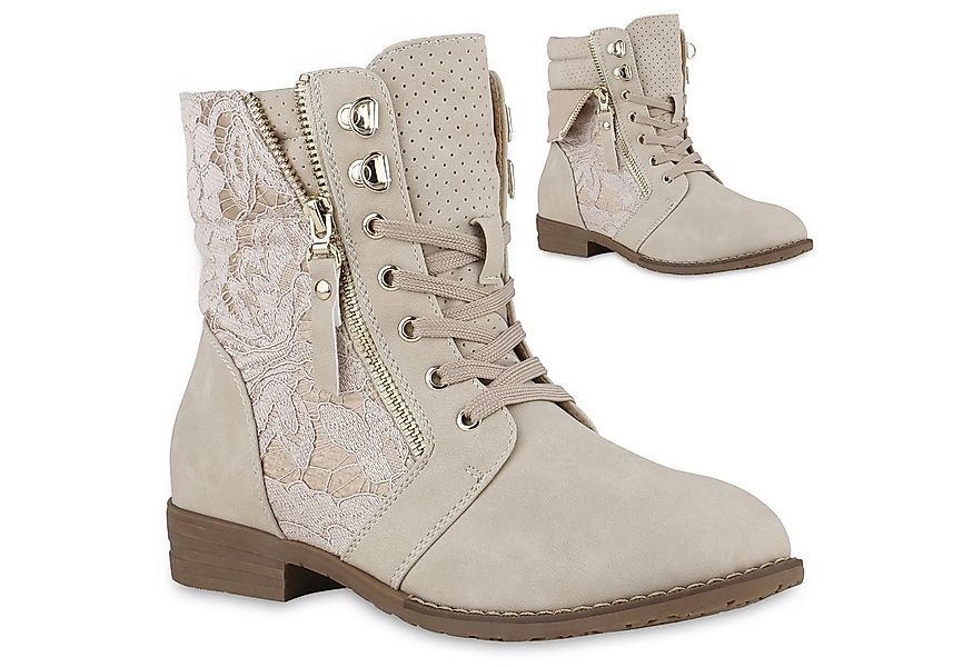 VAN HILL 815442 Schnürstiefelette Damen Schnürstiefeletten Spitze Stiefelet günstig online kaufen