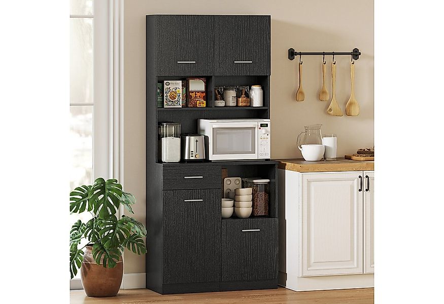 HOMCOM Küchenbuffet mit verstellbaren Regale, Schublade (Vitrinenschrank, 1 günstig online kaufen