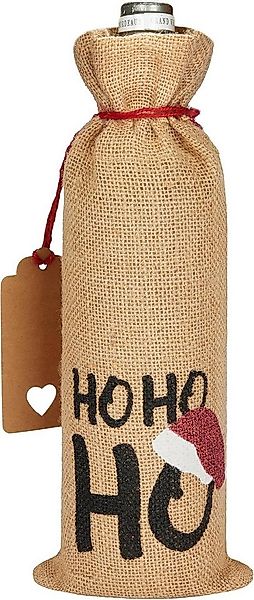 BRUBAKER Weinflaschenhalter HOHOHO mit Weihnachtsmütze, (Weintasche, Sack, günstig online kaufen