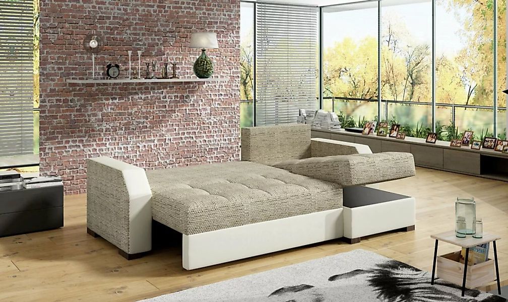 JVmoebel Ecksofa Schlafsofa Sofa Polster Wohnzimmer Ecksofa Funktions Couch günstig online kaufen