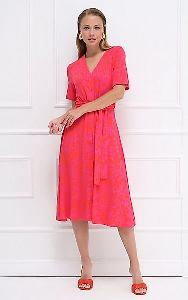 Passioni Midikleid in einem lebendigen Pink-Orange-Abstraktprint günstig online kaufen