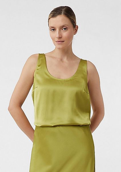 comma Blusentop Bluse Satintop mit tiefem Ausschnitt günstig online kaufen