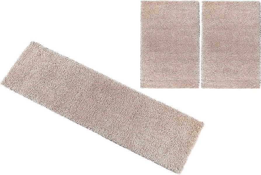 Bruno Banani Bettumrandung Shaggy Soft, Höhe 30 mm, (3-tlg), gewebt, Uni-Fa günstig online kaufen