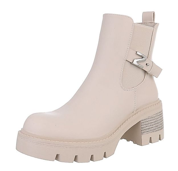 Ital-Design Eleganter Ankle Boot mit Blockabsatz für Damen Plateaustiefelet günstig online kaufen