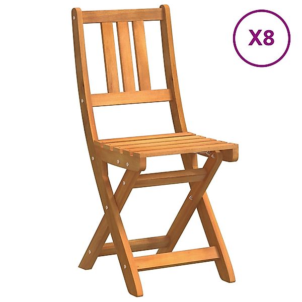 vidaXL Faltende Gartenstühle 8 Stck 36x46x86 cm Massivholz Akazie 3324842 günstig online kaufen