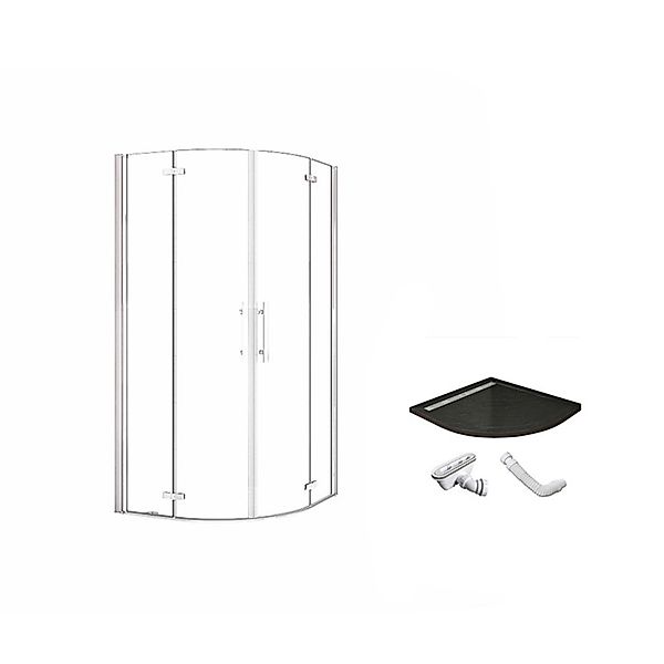 Duschparadies Duschkabine 80 x 80 cm Runddusche Höhe 195cm Viertelkreis Dus günstig online kaufen