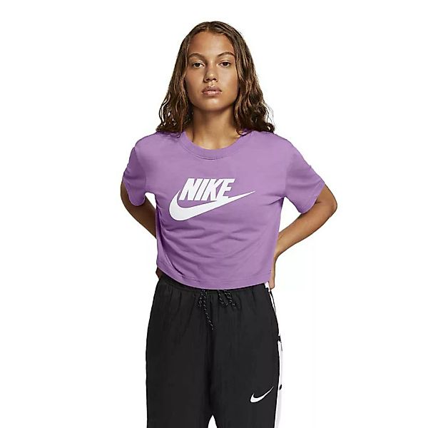 Nike Sportswear Essential Cropped Kurzarm T-shirt S Violet Shock / White günstig online kaufen