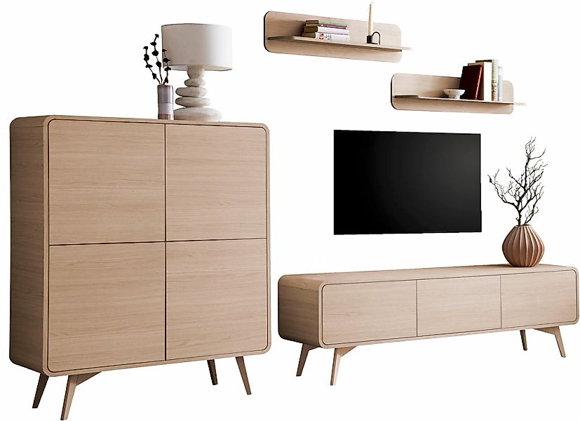 Home affaire Wohnwand "Torsby, moderne Anbauwand, Komplettset im Scandi-Sti günstig online kaufen