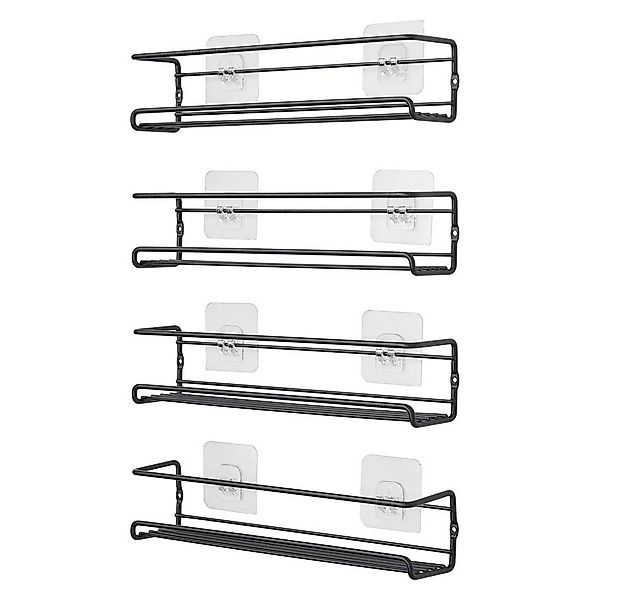 LIVINGANDHOME Gewürzregal 4er-Set Wandregal mit Klebehaken, aus Metall, sch günstig online kaufen