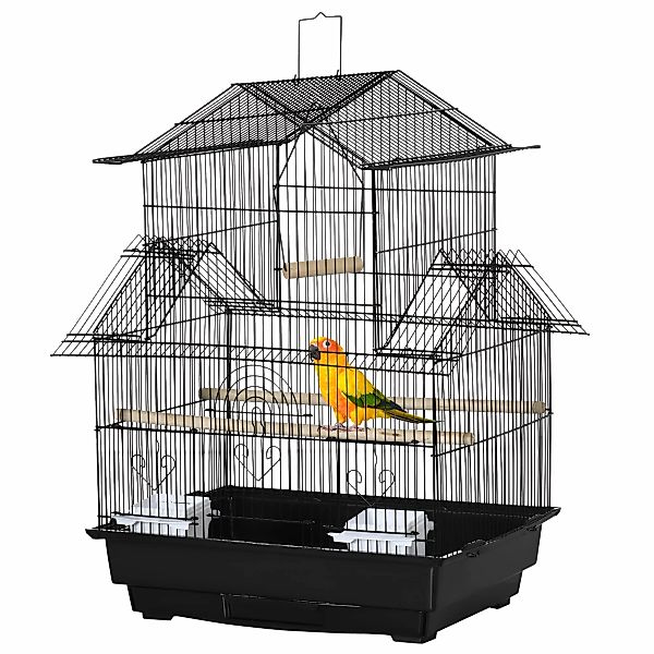 PawHut Voliere Haus für Vögel futter- und sitzstangen 3 türen kottablett + günstig online kaufen