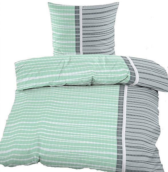 KH-Haushaltshandel Bettwäsche Seersucker Bettwäsche 135x200 +80x80cm, günstig online kaufen