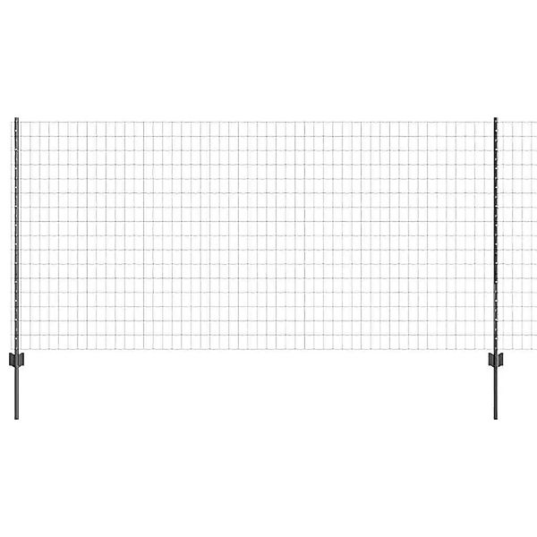vidaXL Zaun mit Pfosten Grau 1,2 x 25 m Stahl und PVC 3336103 günstig online kaufen