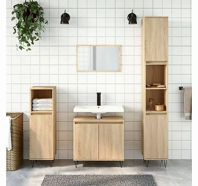 vidaXL Badezimmerspiegelschrank Badschrank Sonoma-Eiche 58x33x60 cm Holzwer günstig online kaufen