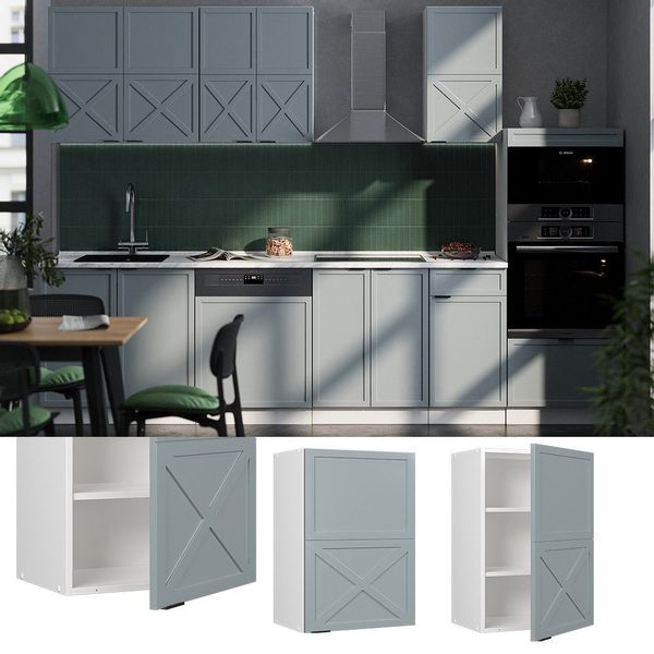 Vicco Hängeschrank Fame-Line, Hellblau-grau/Weiß, 50 cm günstig online kaufen