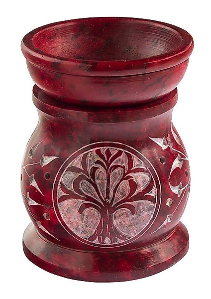 Saraswati Duftlampe Aromalampe "Baum des Lebens" Speckstein rot 6x8cm günstig online kaufen