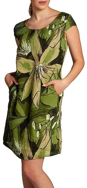 Caspar Sommerkleid SKL035 knielanges elegantes Damen Leinenkleid mit Blüten günstig online kaufen