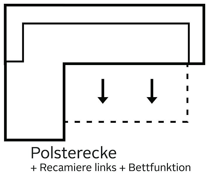 COTTA Ecksofa »Speedway L-Form«, mit Kopfteilverstellung, wahlweise mit Bet günstig online kaufen