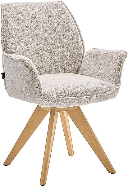 set one by Musterring Esszimmerstuhl »Tiama«, Bouclé, Stativgestell Eiche m günstig online kaufen