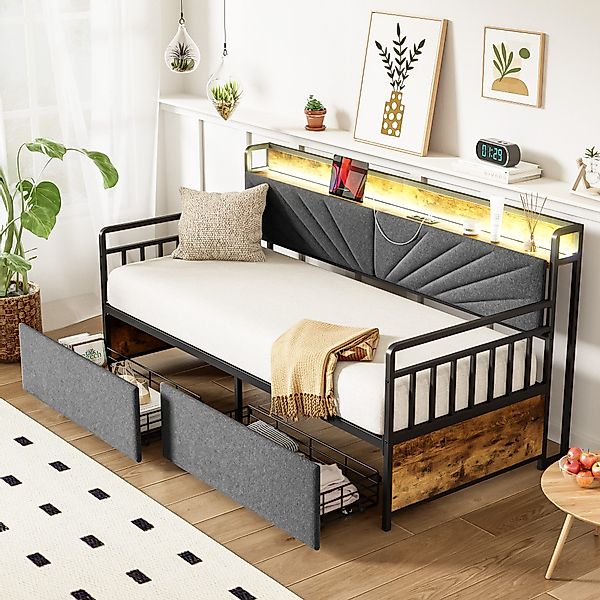 HAUSS SPOLE Schlafsofa 90x200cm mit LED-Beleuchtung, günstig online kaufen