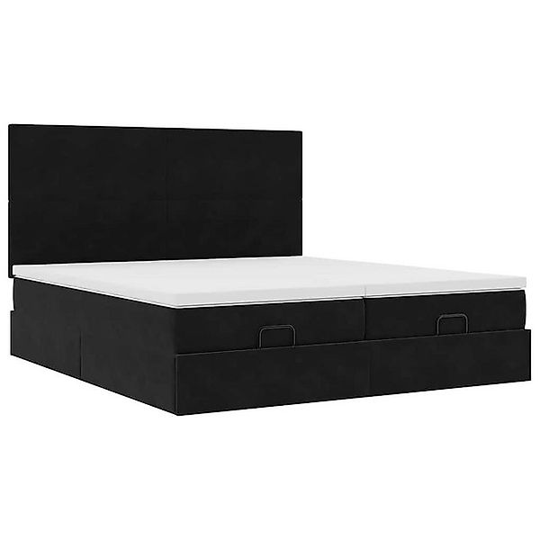 vidaXL Bett Ottoman-Bett mit Matratzen Schwarz 160x200 cm Samt günstig online kaufen