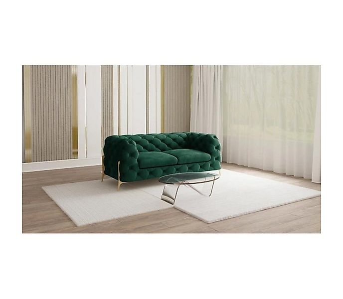 S-Style Möbel Chesterfield-Sofa Ashley Chesterfield Sofa mit Goldenen Metal günstig online kaufen