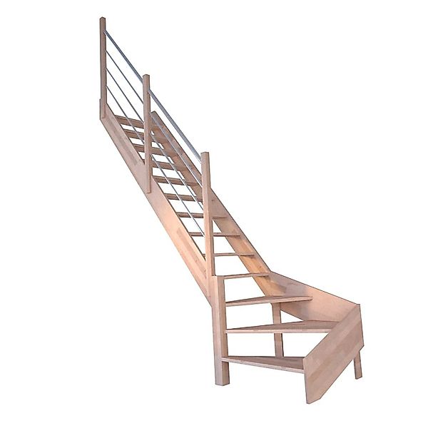 StarWood Treppe Rhodos Buche Gewendelt R Holz-Edelstahl-Geländer FSC® günstig online kaufen