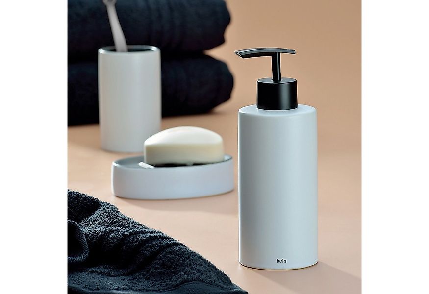 kela Seifenschale Matsi, Breite: 8,5 cm, Ø 7 cm, matte Optik, schwarze Aufl günstig online kaufen