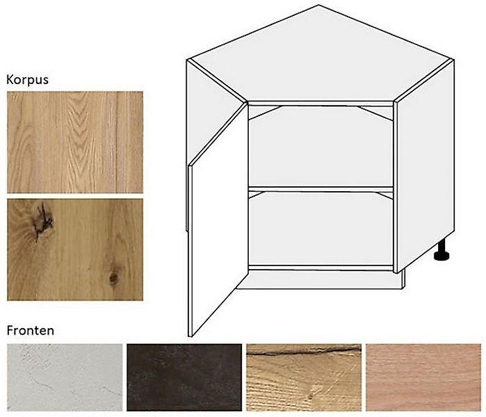 Feldmann-Wohnen Eckschrank Malmo (Malmo, 1-St) 84cm Front-, Korpusfarbe & A günstig online kaufen