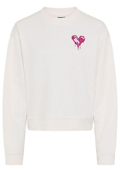 HUGO Blue Sweater Delessa Baumwoll-Terry mit Rundhals günstig online kaufen