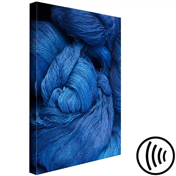 Leinwandbild Verheddertes Garn - dunkelblaue Textur XXL günstig online kaufen