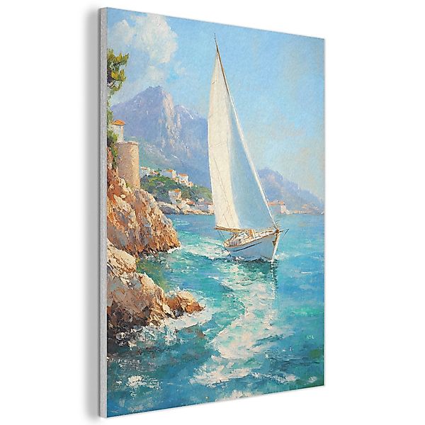 MuchoWow Gemälde Segelboot - Felsen - günstig online kaufen