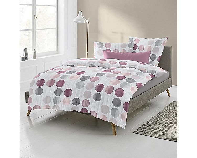 TRAUMSCHLAF Bettwäsche Punkte, Biber, 2 teilig, Winterbettwäsche in warmer günstig online kaufen