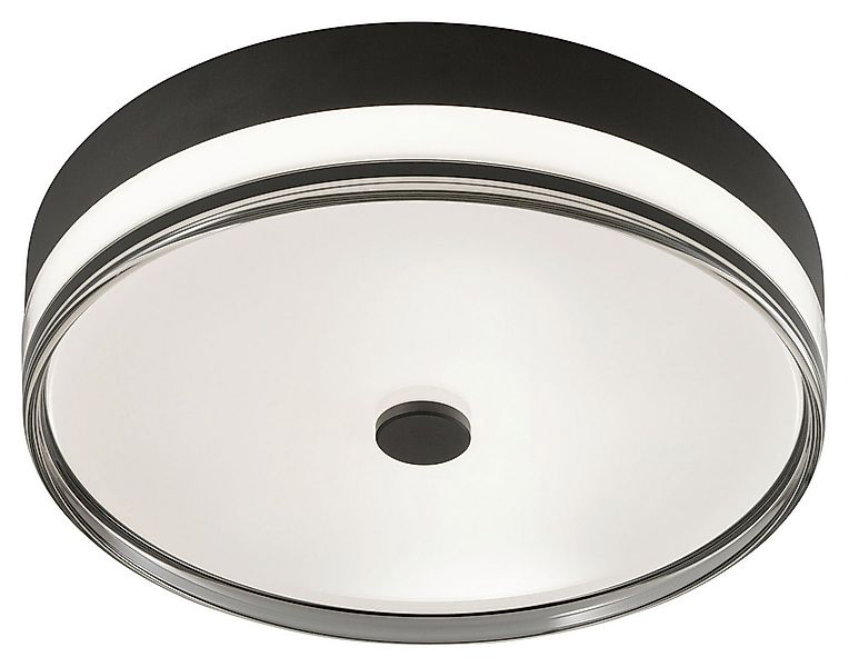 casa NOVA LED Deckenleuchte SORANO, Ø 50 cm, 1-flammig, Chromfarben, Schwar günstig online kaufen