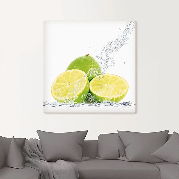 Artland Wandbild "Limette mit Spritzwasser", Lebensmittel, (1 St.), als Lei günstig online kaufen