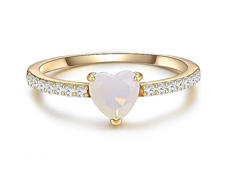 Glanzstücke München Silberring Herz gelbgold, Ring Sterling Silber gelbgold günstig online kaufen