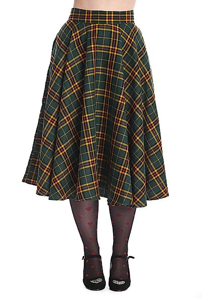 Banned A-Linien-Rock Highland Green Swing Skirt günstig online kaufen