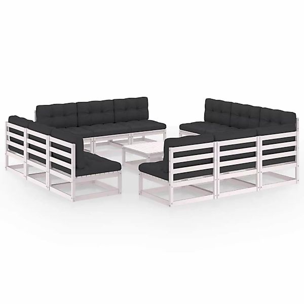 13-tlg. Garten-lounge-set Mit Kissen Kiefer Massivholz günstig online kaufen